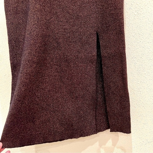 House of Harlow 1960 Revolve Ribbed Midi Dress BodyCon Knit Metallic Halter M - Picture 6 of 10